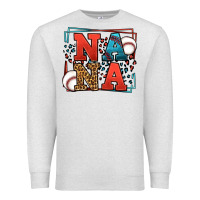 Oatmeal Heather Baseball nana leopard frame Premium Sweatshirt - LillyAllenDesigns