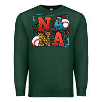 Sports Green Baseball nana leopard frame Premium Sweatshirt - LillyAllenDesigns