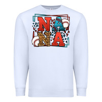 White Baseball nana leopard frame Premium Sweatshirt - LillyAllenDesigns
