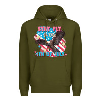 Army Green Stay fly for the 4th of July Premium Hoodie - FaDigitalArtStudio