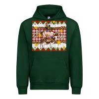 Forest Green Stacked Christmas Farm Urban Hoodie - Artiststas