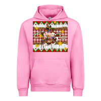 Fuchsia Pink Stacked Christmas Farm Urban Hoodie - Artiststas