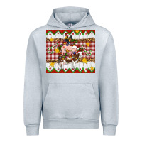 Heather Grey Stacked Christmas Farm Urban Hoodie - Artiststas
