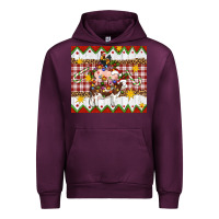 Mauve Wine Stacked Christmas Farm Urban Hoodie - Artiststas