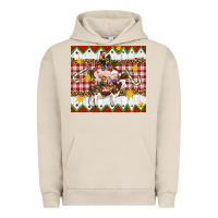 Pigment French Oak Stacked Christmas Farm Urban Hoodie - Artiststas