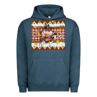 Pigment Midnight Navy Stacked Christmas Farm Urban Hoodie - Artiststas