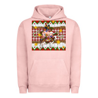 Pigment Salmon Stacked Christmas Farm Urban Hoodie - Artiststas