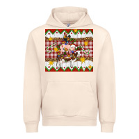 Sandshell Stacked Christmas Farm Urban Hoodie - Artiststas