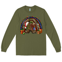 Army Green Army Christmas rainbow Long Sleeve Tee - NancyCooperArtShop