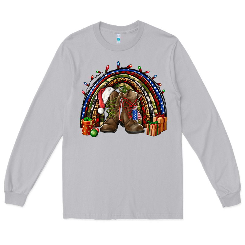 Army Christmas Rainbow Long Sleeve Tee by NancyCooperArtShop | Teevron