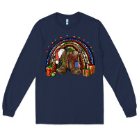 Navy Army Christmas rainbow Long Sleeve Tee - NancyCooperArtShop