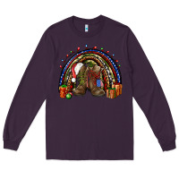 Plum Army Christmas rainbow Long Sleeve Tee - NancyCooperArtShop