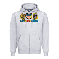 Heather Grey Fatih love freedom Zipper Hoodie - FaDigitalArtStudio