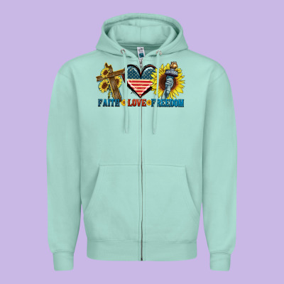 Fatih Love Freedom Zipper Hoodie Designed By Fadigitalartstudio