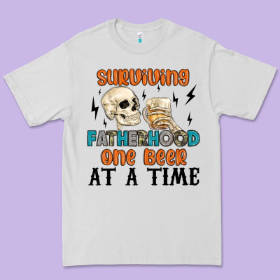 Surviving Fatherhood One Beer At A Time Premium Tee Designed By Maliassmallbusiness