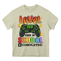 Mossy level 100 days of school completed Heavy Core Tee - MaliasSmallBusiness