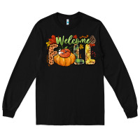 Black Welcome Fall Long Sleeve Tee - NancyCooperArtShop