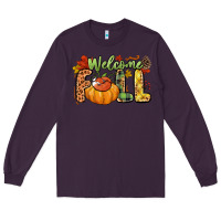 Plum Welcome Fall Long Sleeve Tee - NancyCooperArtShop