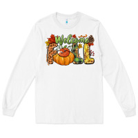 White Welcome Fall Long Sleeve Tee - NancyCooperArtShop