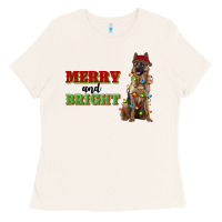 Bone merry and bright german shepherd Ladies Tee - RanaPortraitStore