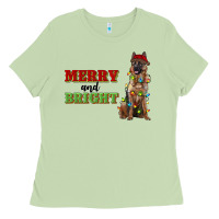Matcha merry and bright german shepherd Ladies Tee - RanaPortraitStore
