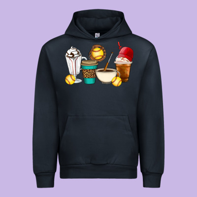 Softball Coffee Cups Urban Hoodie Designed By Artiststas