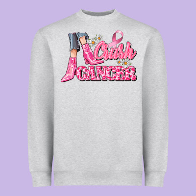 Crush Cancer Heavyweight Sweatshirt Designed By Cowgirlartshop