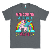 Charcoal Heather unicorns are born in march Classic Tee - Jasminsmagicworld
