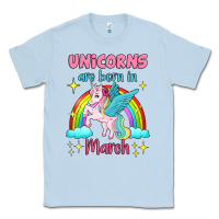 Dusty Blue unicorns are born in march Classic Tee - Jasminsmagicworld