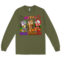 Army Green happy hallothanksmas coffee cups Long Sleeve Tee - texasbilliewilder