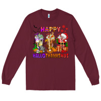 Burgundy happy hallothanksmas coffee cups Long Sleeve Tee - texasbilliewilder