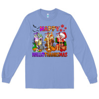 Colony Blue happy hallothanksmas coffee cups Long Sleeve Tee - texasbilliewilder