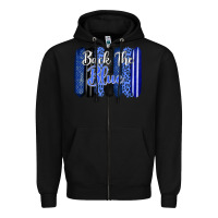 Black Back the blue brushstrokes Zipper Hoodie - FaDigitalArtStudio