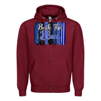 Burgundy Back the blue brushstrokes Zipper Hoodie - FaDigitalArtStudio