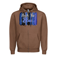 Chestnut Back the blue brushstrokes Zipper Hoodie - FaDigitalArtStudio