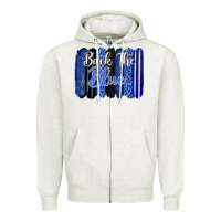 Oatmeal Heather Back the blue brushstrokes Zipper Hoodie - FaDigitalArtStudio