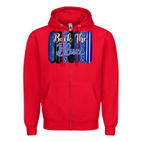Red Back the blue brushstrokes Zipper Hoodie - FaDigitalArtStudio