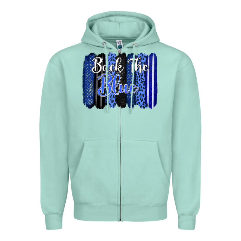Back The Blue Brushstrokes Zipper Hoodie by FaDigitalArtStudio | Teevron