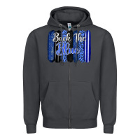 Smoke Back the blue brushstrokes Zipper Hoodie - FaDigitalArtStudio