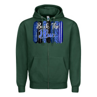 Sports Green Back the blue brushstrokes Zipper Hoodie - FaDigitalArtStudio