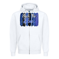 White Back the blue brushstrokes Zipper Hoodie - FaDigitalArtStudio