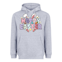 Heather Grey happy easter Heavyweight Hoodie - LillyAllenDesigns