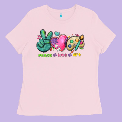 Peace Love Art Ladies Tee Designed By Nancycooperartshop
