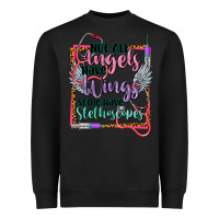 Black Not all angels have wings Heavyweight Sweatshirt - CowGirlArtShop