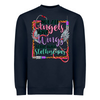 Navy Not all angels have wings Heavyweight Sweatshirt - CowGirlArtShop