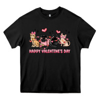 Black happy valentines day cats Heavy Core Tee - MaliasSmallBusiness