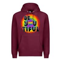 Burgundy Be you tiful pride Premium Hoodie - FaDigitalArtStudio