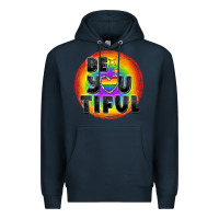 Navy Be you tiful pride Premium Hoodie - FaDigitalArtStudio