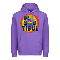 Purple Be you tiful pride Premium Hoodie - FaDigitalArtStudio