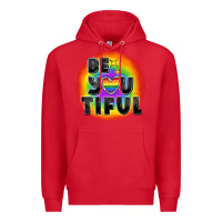 Red Be you tiful pride Premium Hoodie - FaDigitalArtStudio